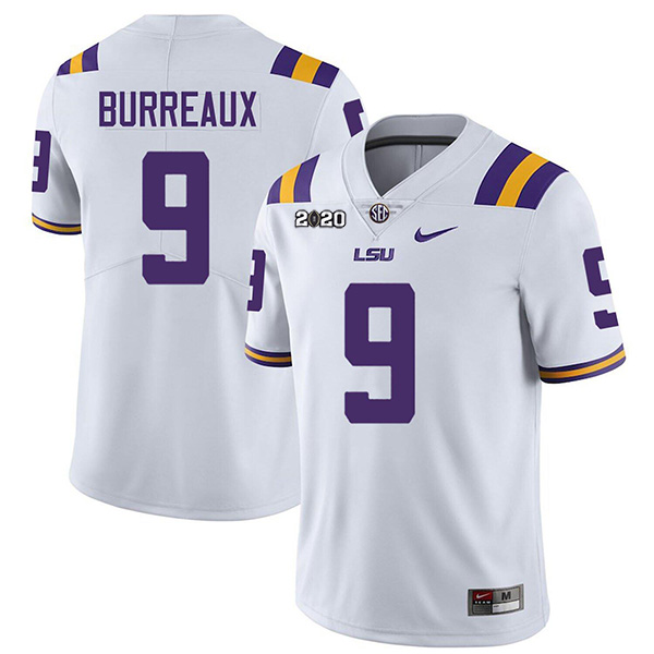 Men's LSU Tigers ACTIVE PLAYER Custom White With 2020 Patch Limited Stitched NCAA Jersey